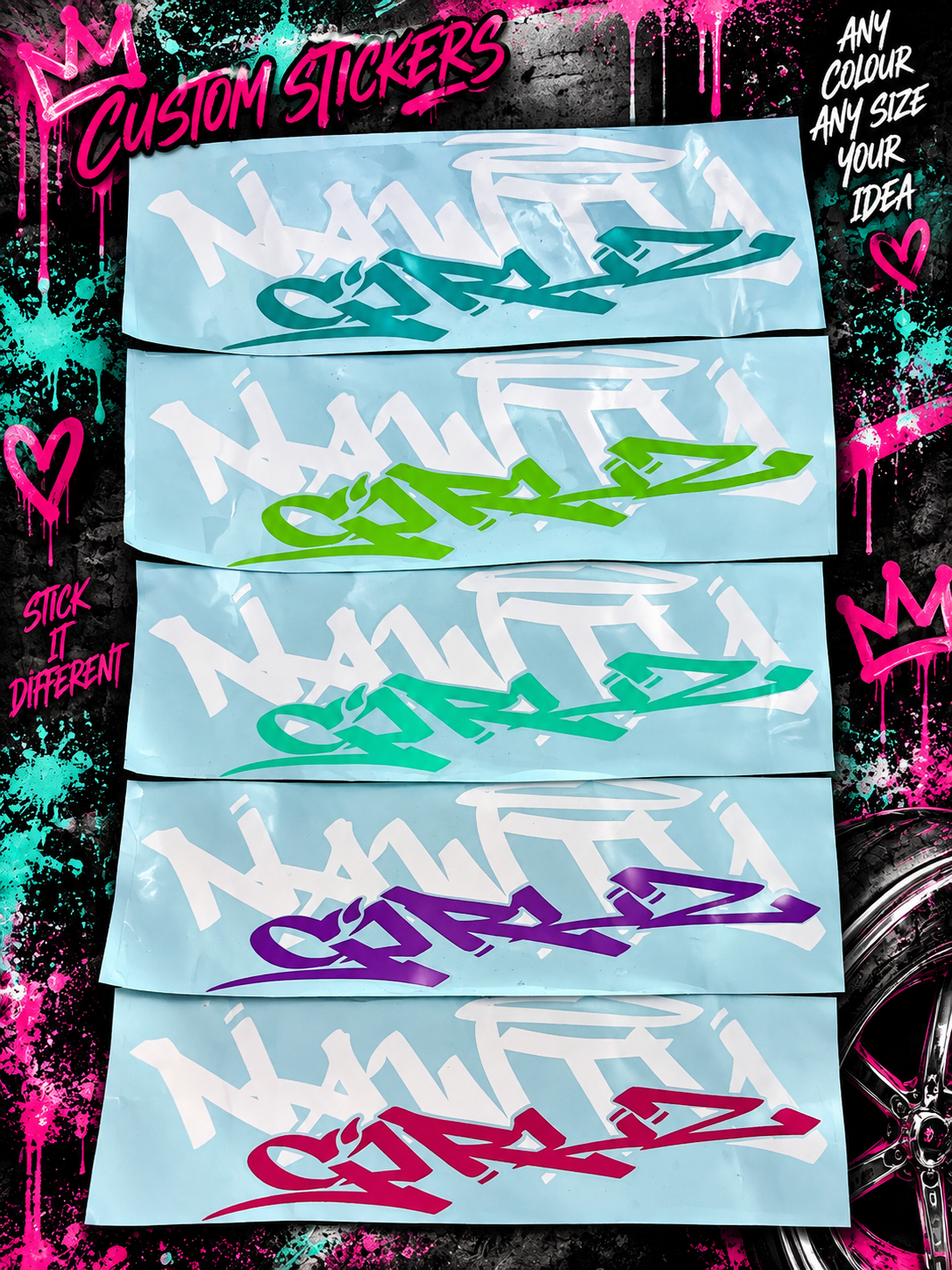 Two tone NawtyGirlz window stickers