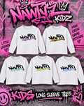 Kids long sleeve white tees